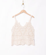 【3色展開】Elcamino トライアングル クロシェキャミソール