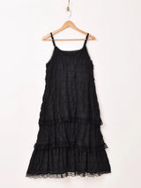 【5色展開】Meridian ティアード フリル キャミソールワンピース