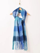 【6色展開】大判 カラフルチェック ストール