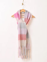 【6色展開】大判 カラフルチェック ストール