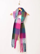 【6色展開】大判 カラフルチェック ストール