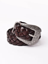 【4色展開】レザー メッシュ ウエスタンベルト