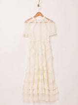 【3色展開】Emerald Motel チュール ギャザーフリル 半袖ワンピース