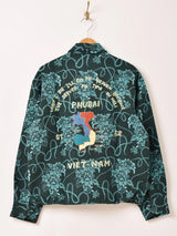 【2色展開】 花柄 ゴブラン織り ベトジャンタイプ ジャケット