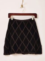 【3色展開】Emerald Motel パッチワーク スエード ミニスカート