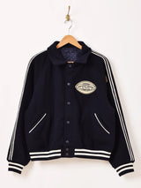 【2色展開】 パッチ刺繍 ラインデザイン スタジアムジャケット