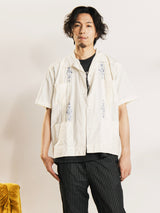 【2色展開】Backers 刺繍 キューバ 開襟 半袖シャツ