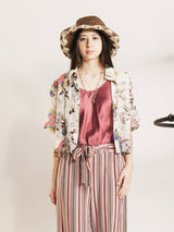 Emerald Motel バタフライ柄 半袖シャツ