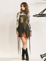 【2色展開】Meridian コルセットデザイン デニム ビスチェ