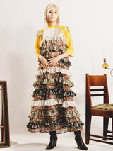 Meridian 花柄 フリル キャミソールワンピース