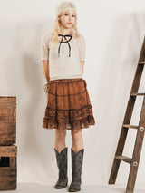 【4色展開】Emerald Motel エスニック レーヨン 刺繍 ミニスカート