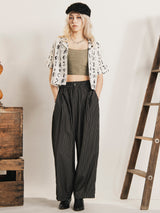 Emerald Motel モノグラム柄 半袖 オープンカラーシャツ