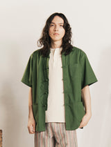 【4色展開】Backers コットンリネン チャイナボタン 半袖シャツ