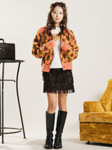 【2色展開】Meridian 花柄 襟付き カーディガン