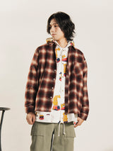 【3色展開】Backers ウール シャドウチェック 長袖シャツ