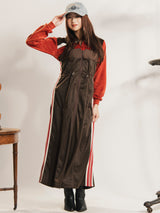 【2色展開】Elcamino ライン入り トラックタイプ キャミソールワンピース