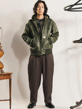 【3色展開】Backers フェイクレザー ジップアップ パーカー