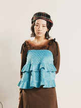 【2色展開】Meridian ミンキードット フリル キャミソール