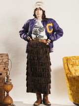 【2色展開】Meridian ベロア フリル スカート