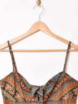 花柄 フロントリボン キャミソールワンピース