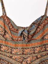 花柄 フロントリボン キャミソールワンピース