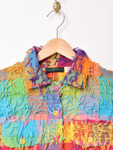 フリンジ ブロックチェック ベスト