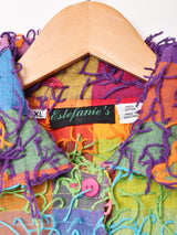 フリンジ ブロックチェック ベスト