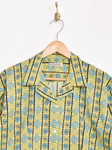 Emerald Motel 総柄 オープンカラー 半袖 クロップドシャツ