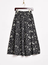 【2色展開】Emerald Motel 総柄 フレアスカート