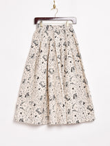 【2色展開】Emerald Motel 総柄 フレアスカート