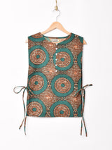 【2色展開】Emerald Motel バティックプリント サイドリボン ノースリーブトップス