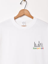 【2色展開】 ワンポイント 刺繍 Tシャツ 「New York」