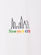 【2色展開】 ワンポイント 刺繍 Tシャツ 「New York」