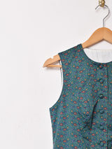 オーストリア製 花柄 スリーブレスワンピース