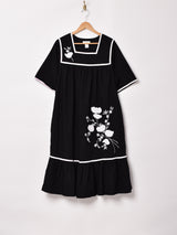 刺繍 半袖 ワンピース