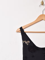 花柄 スリーブレス シアーワンピース