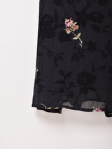 花柄 スリーブレス シアーワンピース