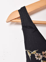 花柄 スリーブレス シアーワンピース