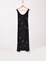 花柄 スリーブレス シアーワンピース