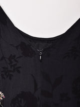 花柄 スリーブレス シアーワンピース