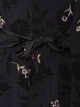 花柄 スリーブレス シアーワンピース