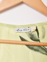 花柄 フロントボタン スリーブレス ワンピース