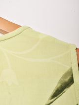 花柄 フロントボタン スリーブレス ワンピース