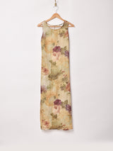 アメリカ製 アメリカ製 花柄 スリーブレス シアーワンピース