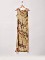 アメリカ製 アメリカ製 花柄 スリーブレス シアーワンピース