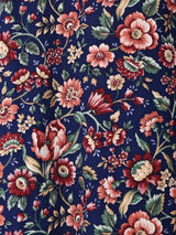 ビッグカラー 花柄 長袖ワンピース