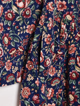 ビッグカラー 花柄 長袖ワンピース