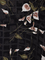 花柄 シアー スリーブレスワンピース