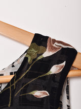 花柄 シアー スリーブレスワンピース