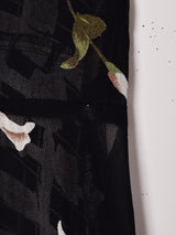 花柄 シアー スリーブレスワンピース